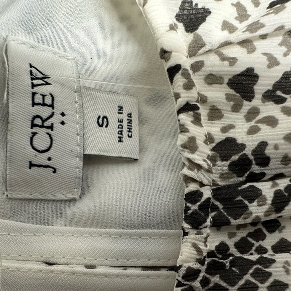 J. Crew Women's Animal Reptile print smocked-waist dress AK925 Grey/White small - Picture 8 of 11